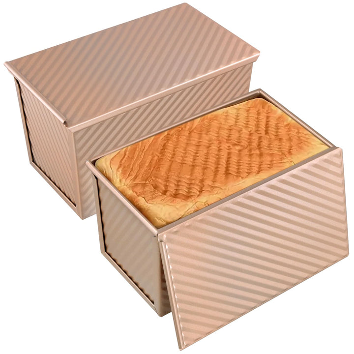 2 Stück Toastbrot Backform mit Deckel 550G, Toast Backform Brotbackform Tief, Antihaft Brot Kastenfo