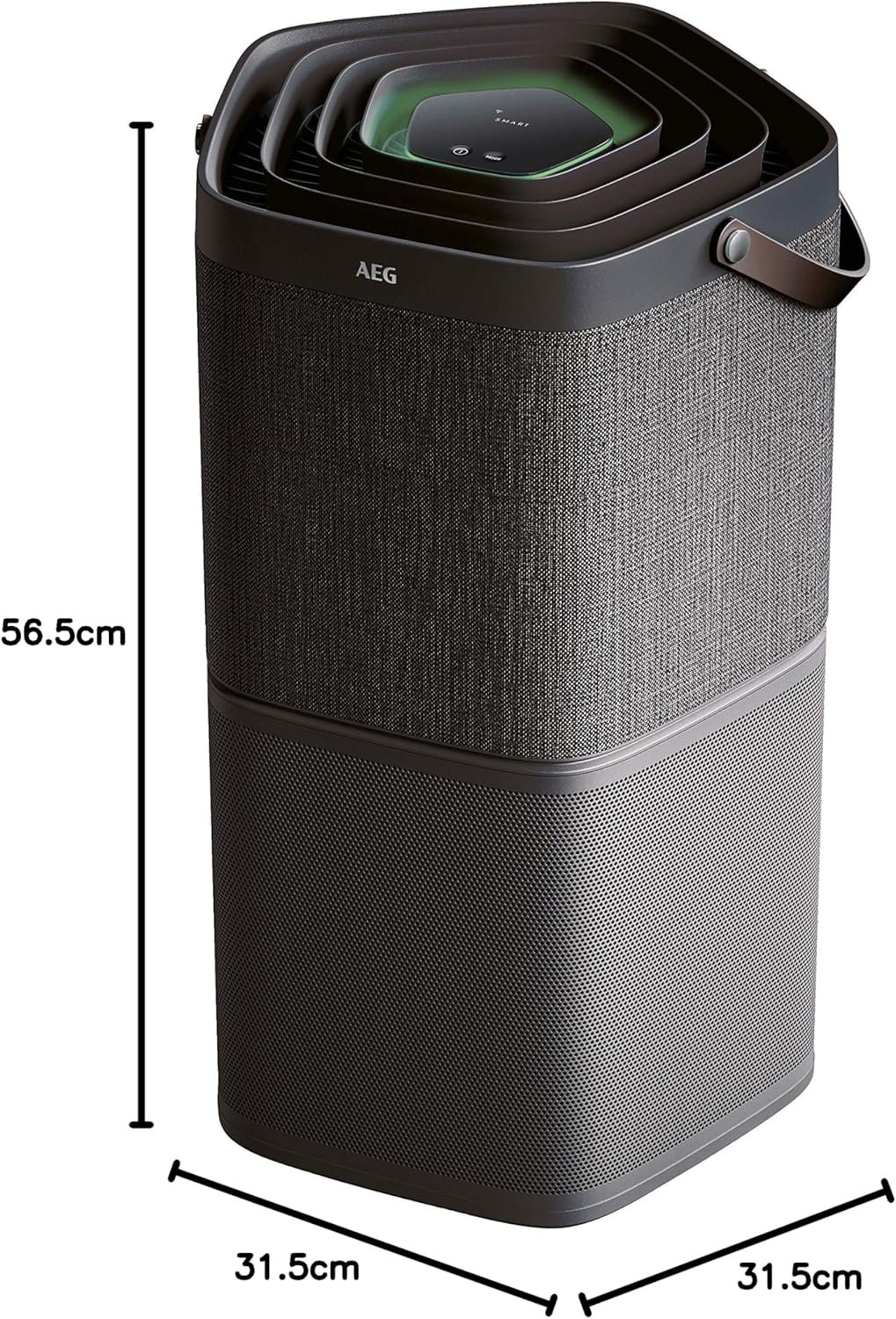 AEG AX91-404DG Luftreiniger / beseitigt 99,9% luftgetragener Bakterien / nur 17 dB(A) / Automatik-Mo