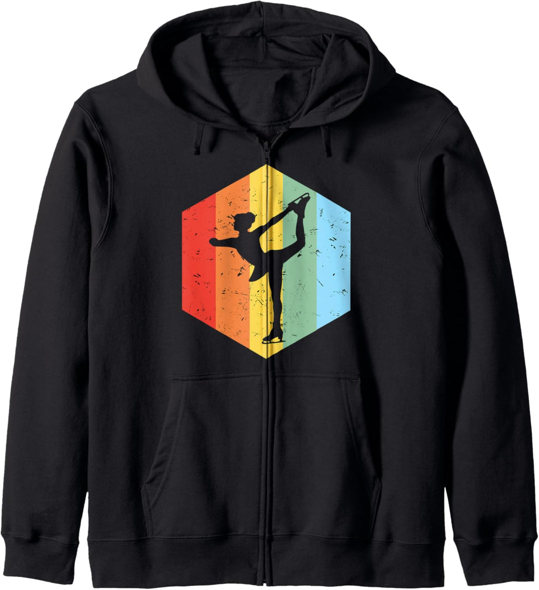 Vintage Retro Hexagon Ice Skating Skaters Gift Kapuzenjacke