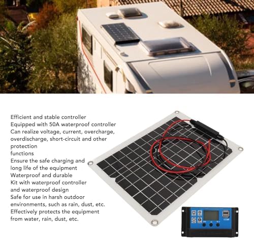 Solarpanel-Set, 300 W, DC 12 V, 24 V, 50 A, IP67, Wasserdicht, Hocheffizientes Solarpanel und Solarl