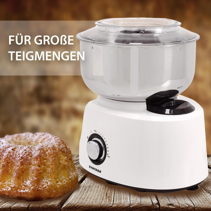Syntrox Germany 5,8 l Küchenmaschine Wanaxa mit Fleischwolf | Mixer | Teigknetmaschine, Geräuscharme