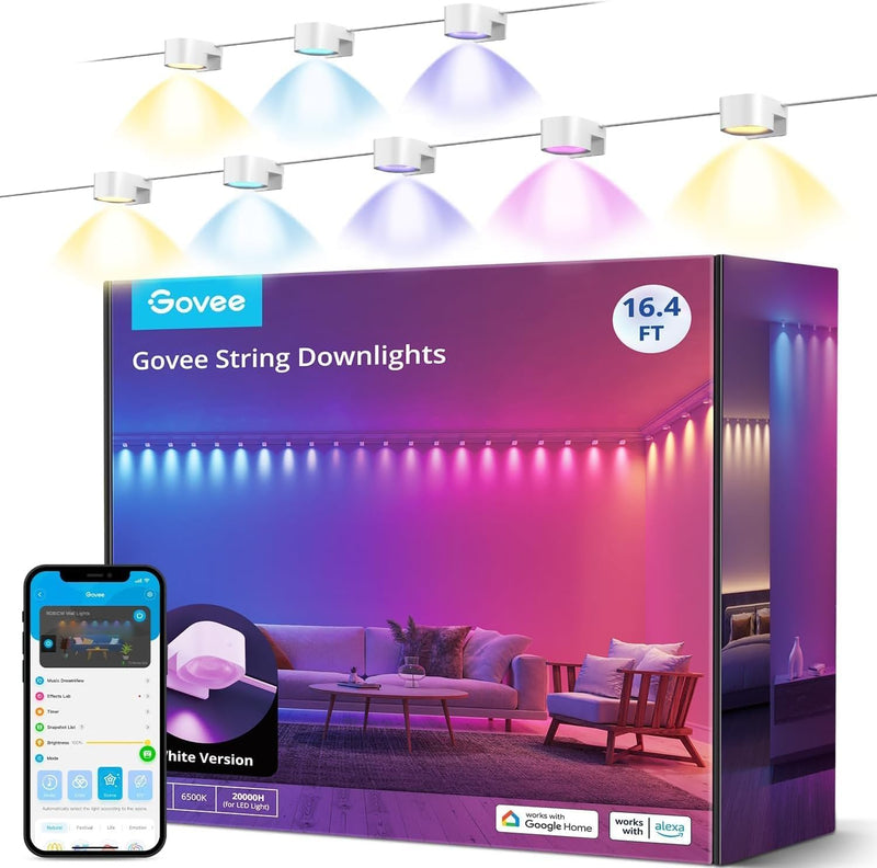 Govee Smart RGBIC Wandleuchte Innen, Led Wandleuchte Kompatibel mit Alexa, WiFi Wandlampe für Party,