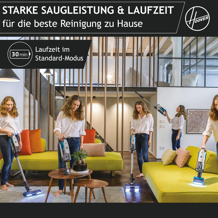 Hoover Akku-Staubsauger Tierhaare HF9 PET I Bis zu 120 m² mit 1 Akku I Leistungsstarker Staubsauger