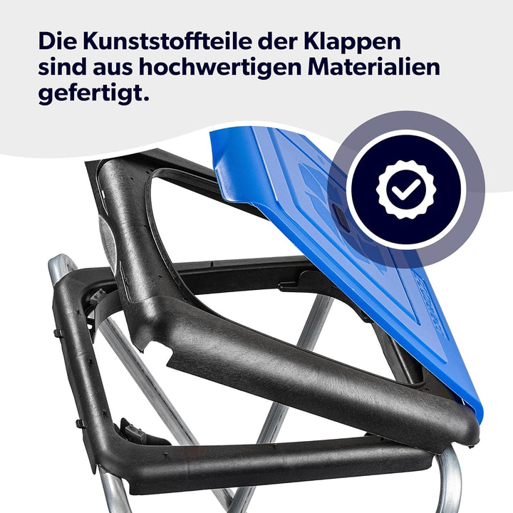 KADAX Ständer für Mülltrennung, stabiler Müllsackhalter mit Kunststoffdeckel, Müllsackständer, Abfal