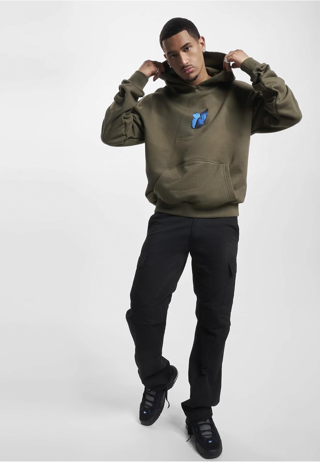 Mister Tee Unisex Le Papillon Heavy Oversize Hoody XS Olive, XS Olive