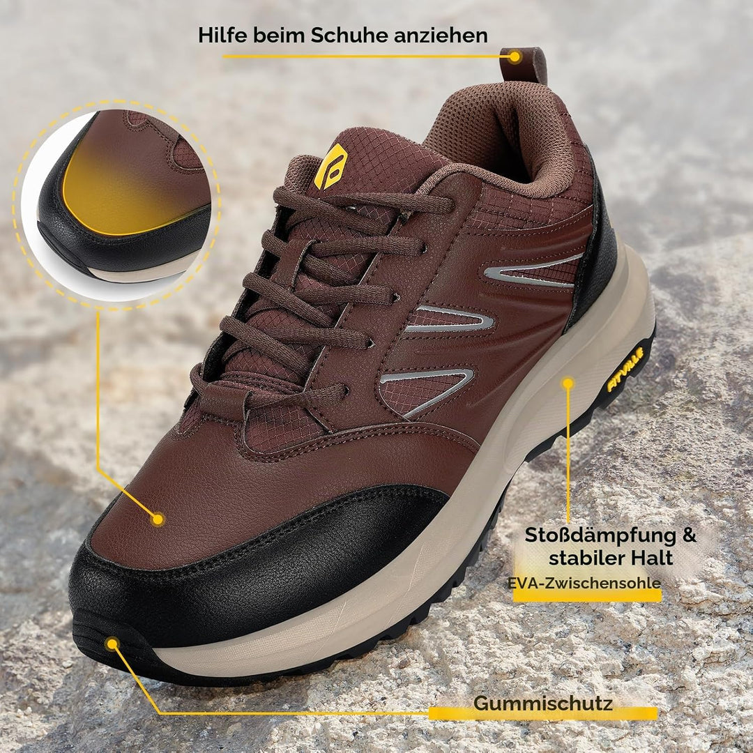 FitVille Extra weit Wanderschuhe Herren Wasserdicht Wanderhalbschuhe rutschfest Trekkingschuhe für a