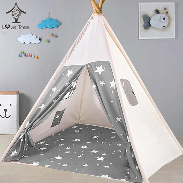 Sleeleece Tipi Zelt für Kinder Kindertipi Spielzelt Faltbares Spielhaus für drinnen oder draussen Fü
