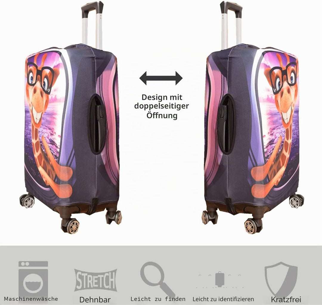 7-Mi 3D Print Design Reisen Koffer Schutz Trolley Case Cover 19"-32" Sleeve Giraffe M(Fits to 23"-25