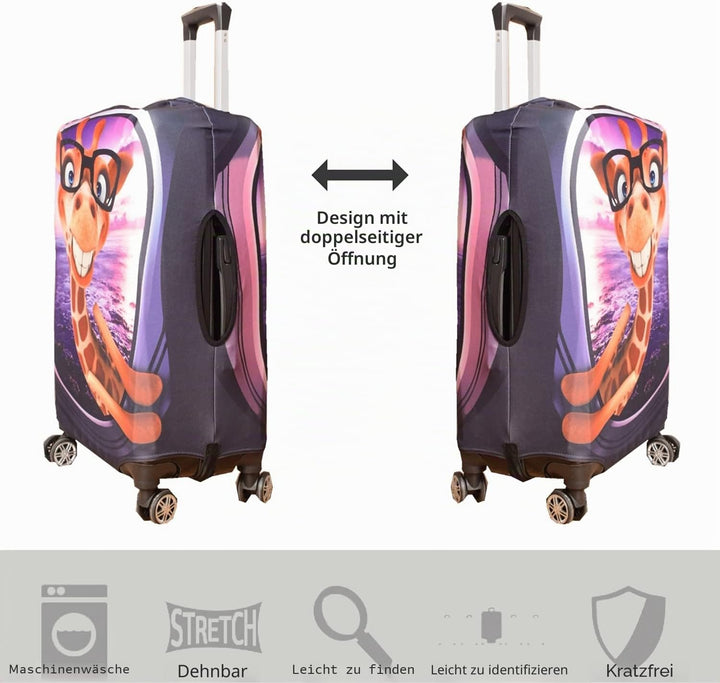 7-Mi 3D Print Design Reisen Koffer Schutz Trolley Case Cover 19"-32" Sleeve Giraffe S(Fits to 19"-21