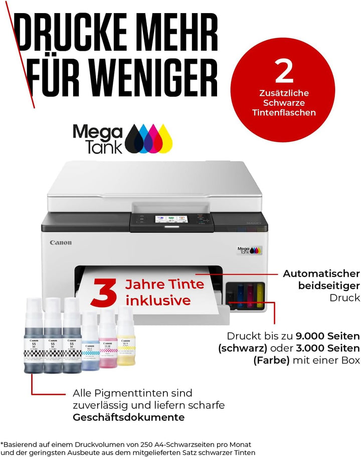 Canon MAXIFY GX1050 Tintenstrahldrucker 3-in-1 Multifunktionsdrucker MegaTank (Drucker, Scanner, Kop