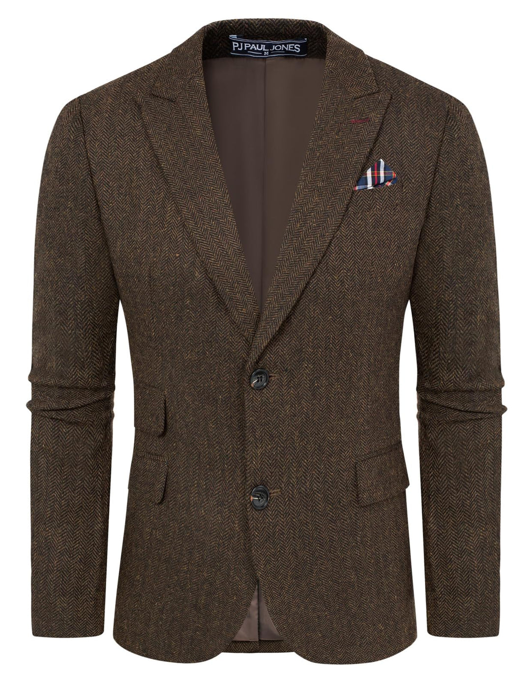 PJ PAUL JONES Sakko Herren Vintage British Blazer 2 Knöpfe Business Anzugjacke Tweed Sakko XL Dunkel