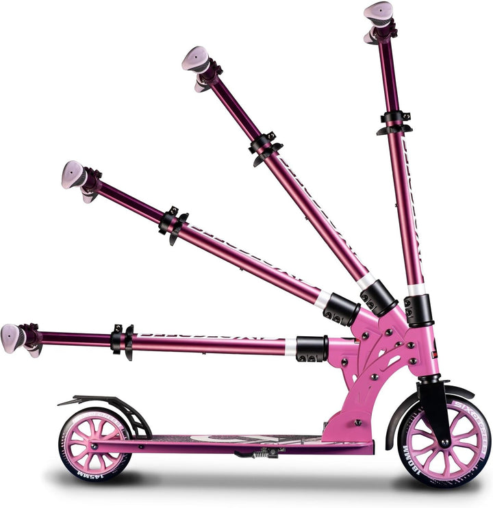 SIX DEGREES Aluminium Scooter Junior mit Klappmechanismus u. Ständer, 180/145 mm, höhenverstellbar,