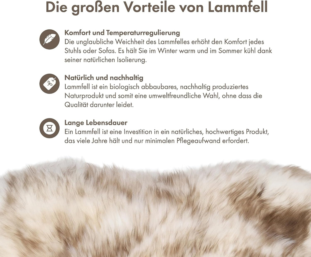 Nordic Sheep Lammfell Sitzauflage 40x40 cm, 4er Pack, Wolfsspitze 4er Pack - Wolfsspitze, 4er Pack -