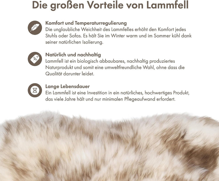 Nordic Sheep Lammfell Sitzauflage 40x40 cm, 4er Pack, Wolfsspitze 4er Pack - Wolfsspitze, 4er Pack -