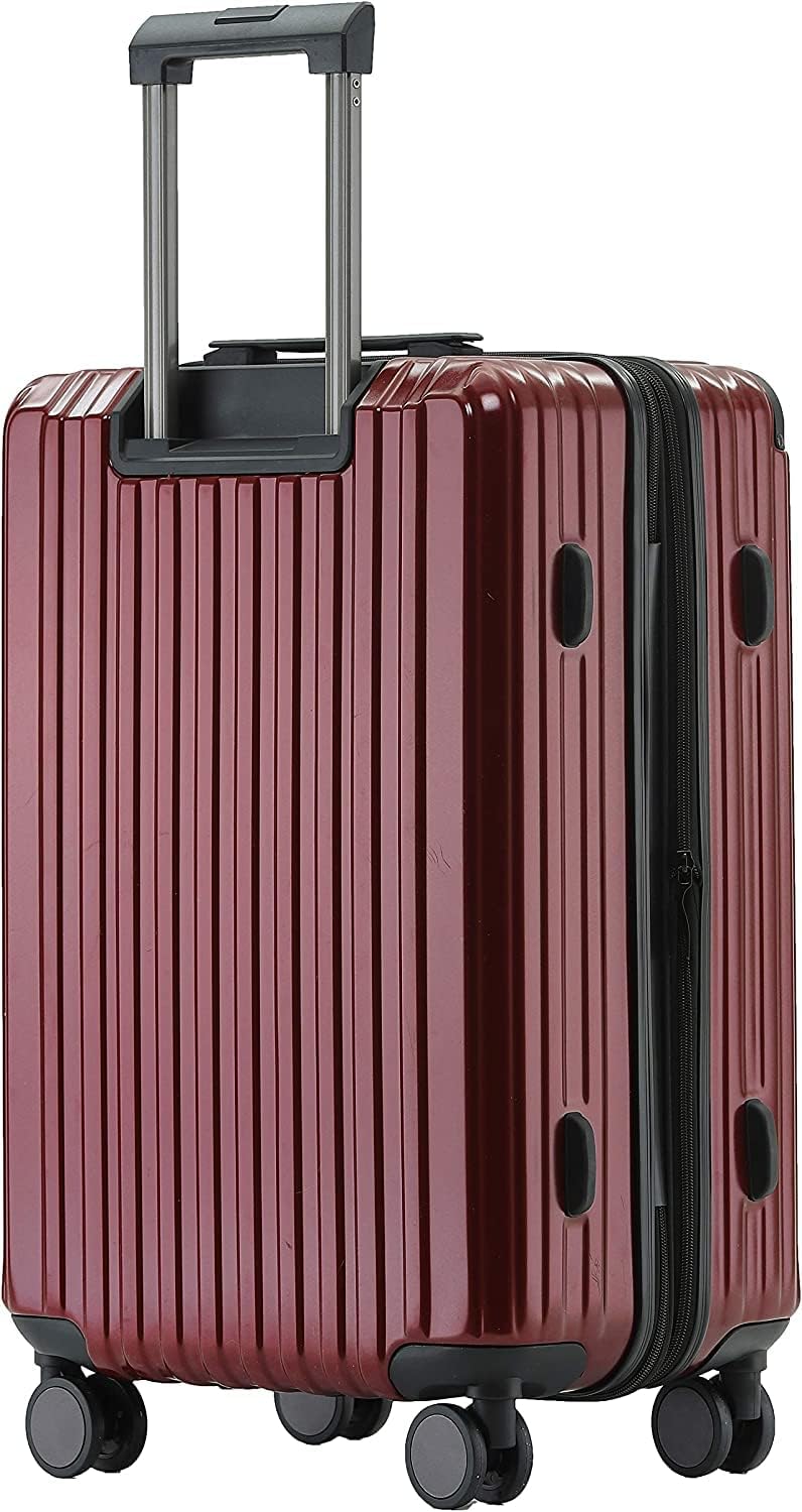 Münicase M816 TSA-Schloss Koffer Reisekoffer Trolley Kofferset Hardschale Boardcase (Weinrot, Grosse