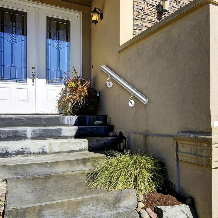 Lospitch Edelstahl Handlauf Treppengeländer 150CM Geländer for Treppen, Modern Treppen Hauptdekorati