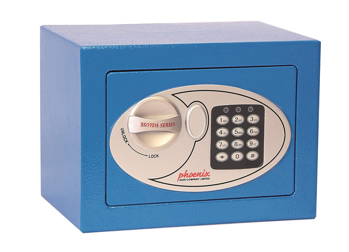 Phoenix SS0721EB Compact Home Office Minitresor Safe Möbeltresor, Blau HxBxT: 17 x 23 x 17 cm 3 kg