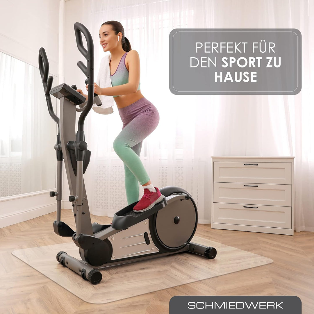 SCHMIEDWERK Bodenschutzmatte für Fitness und Sportgeräte - rutschfeste Unterlage für Crosstrainer, H