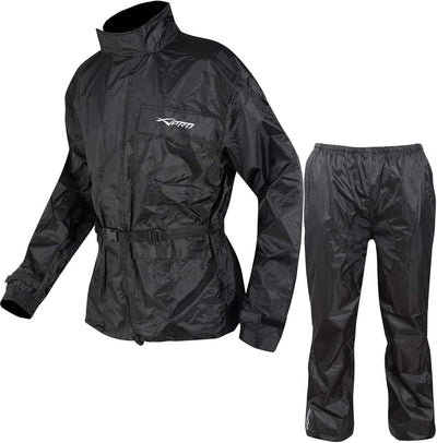 A-Pro Ganzkörper Wasserdicht Regenanzug Handschuhe Stiefel Motorradkombi Schwarz S S Schwarz, S Schw