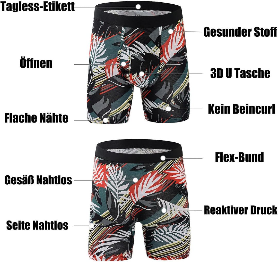 Boxershorts Herren Unterhosen Männer Bambus Viskose Unterwäsche Men Retroshorts 4er/8er Pack S-3XL S