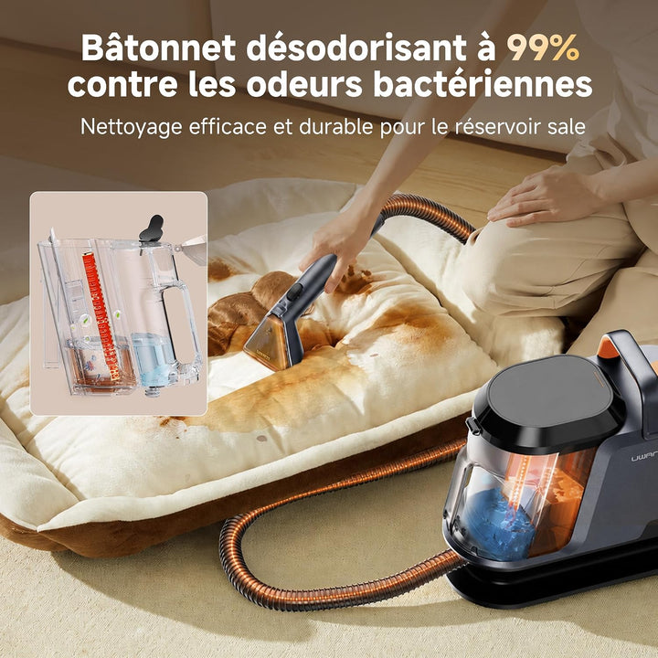 Uwant Y100PET Polsterreiniger Gerät Mit 22Kpa Teppichreiniger Waschsauger Geräuscharm Nasssauger Tep