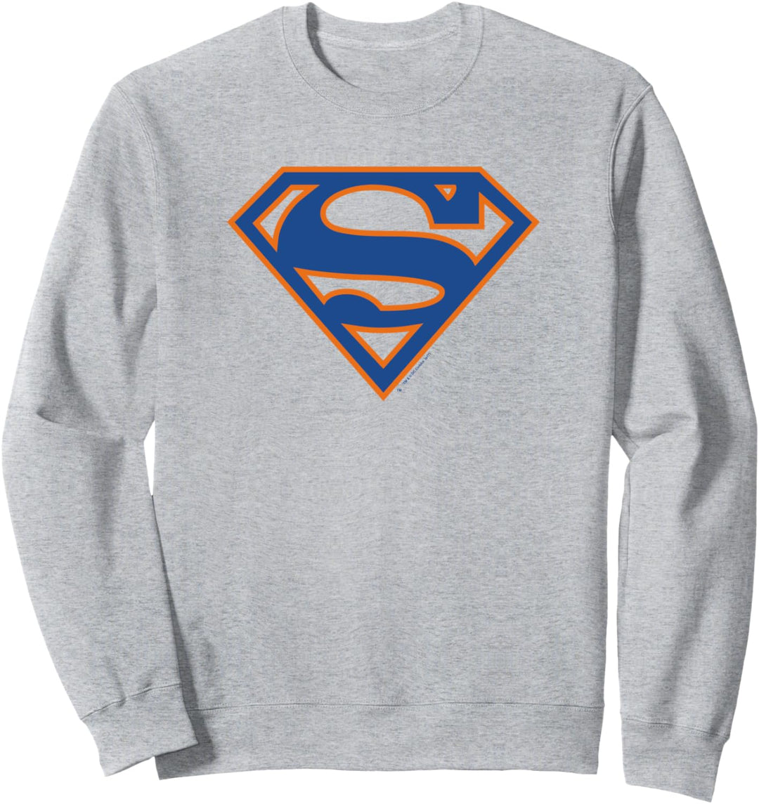 Superman Blue & Orange Shield Grey Sweatshirt