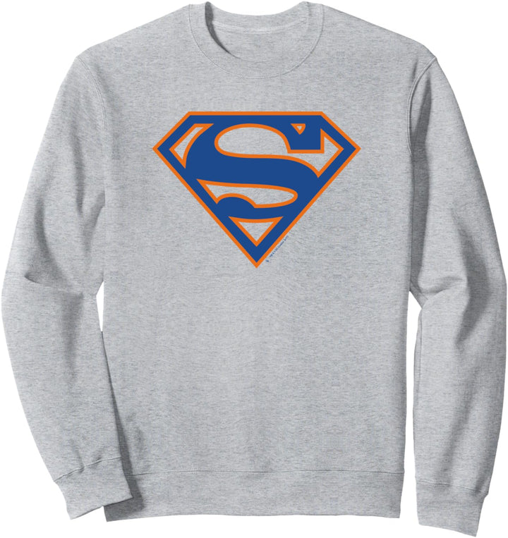 Superman Blue & Orange Shield Grey Sweatshirt
