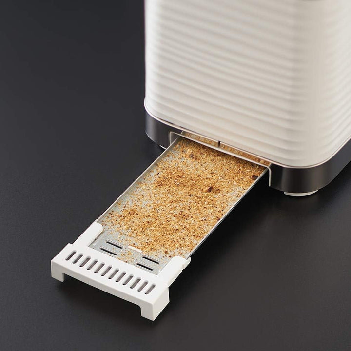 Russell Hobbs Toaster [für 2 Scheiben] Inspire Weiss mit hochwertiger Hochglanz-Struktur (extra brei