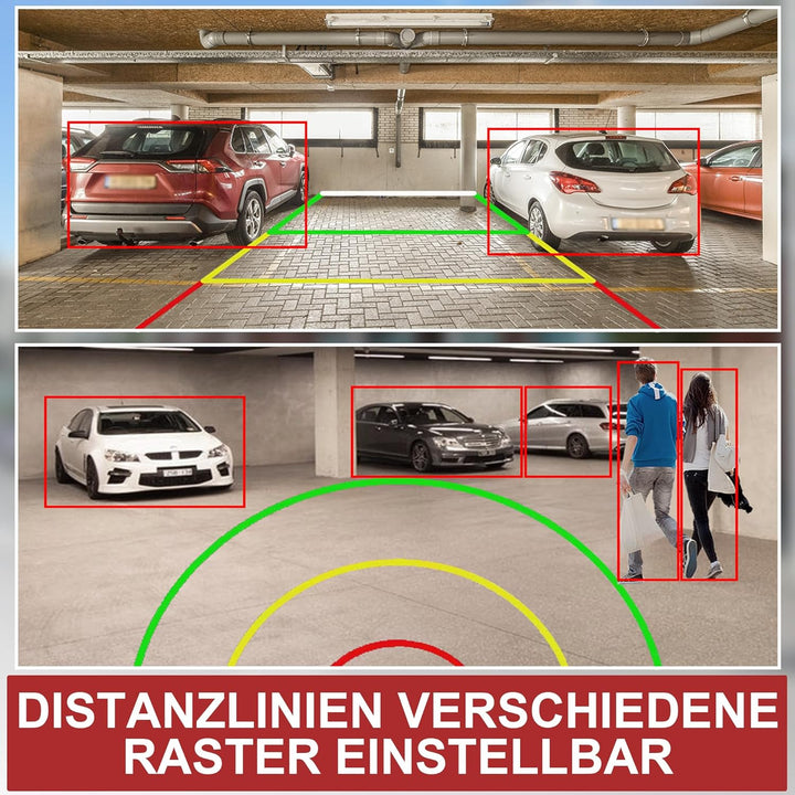 WLAN Funk Rückfahrkamera im Kennzeichenhalter für Smartphone | HD Rückfahrsystem mit App-Steuerung f