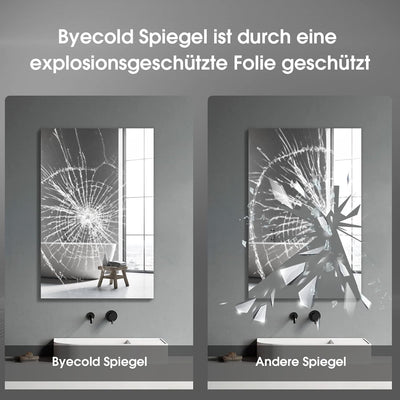 byecold Badspiegel mit LED Beleuchtung 100x60CM, Badezimmerspiegel Antibeschlag, Bad Spiegel Wandspi
