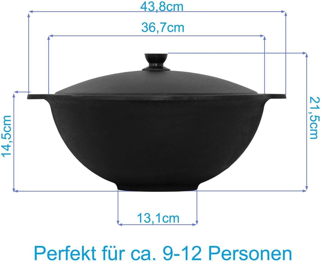 Ø36cm Uchag 2mm stahl mit Abzugsrohr Utschak Utschag Feldküche 10L Kazan Kasan (flacher boden) Feuer