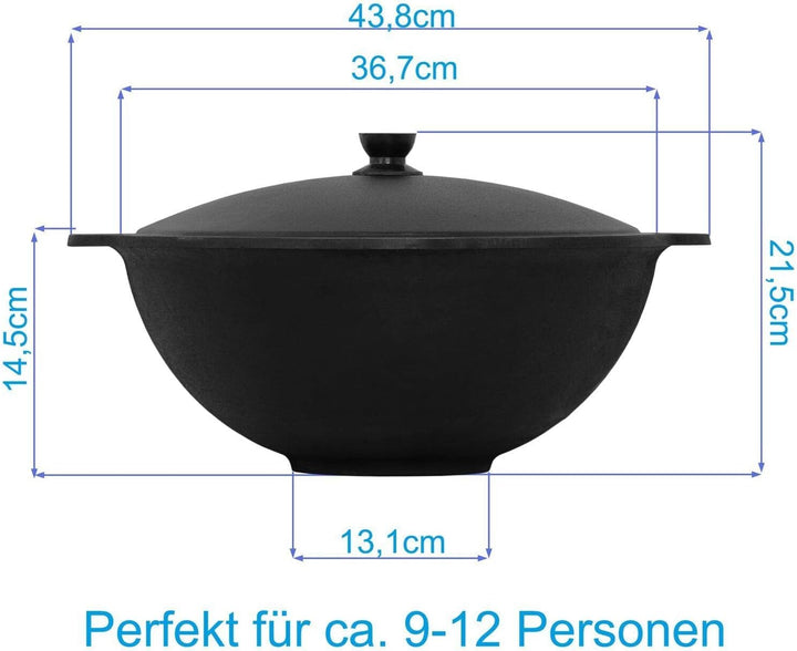 Ø36cm Uchag 2mm stahl mit Abzugsrohr Utschak Utschag Feldküche 10L Kazan Kasan (flacher boden) Feuer