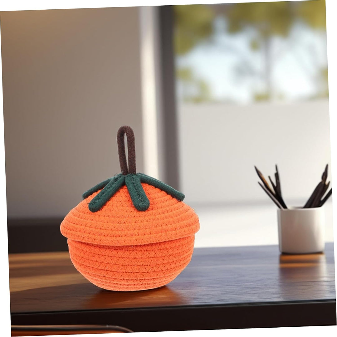Angoily Gewobener Korb Kleiner Korb Mit Deckel Geflochtener Halloween-Korb Geschenkkorbartikel Für D