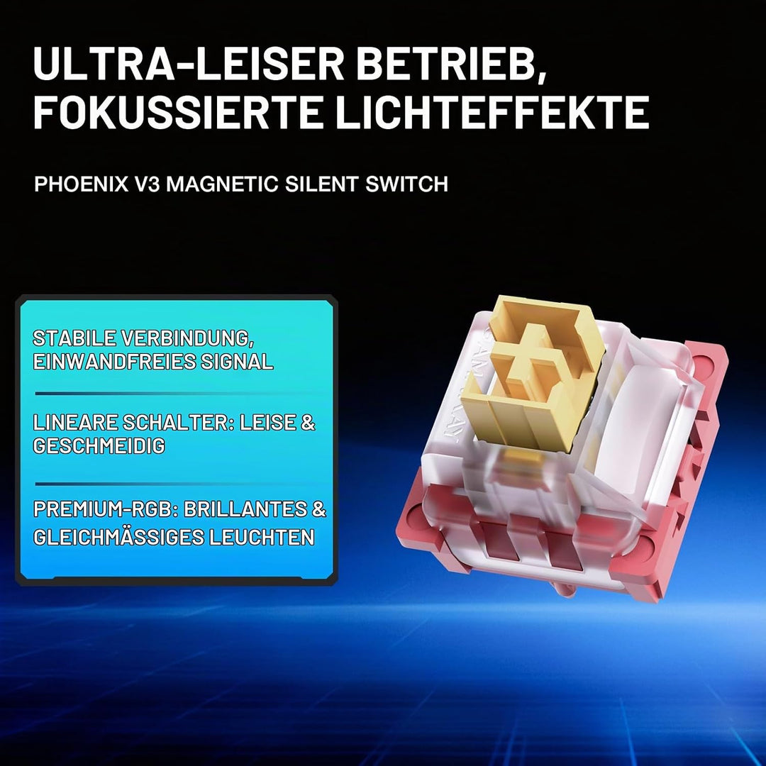 GK GAMAKAY Hall Effekt Magnetschalter, Linear Silent-Magnetschalter 0,005mm RT, nur für HE Gaming-Ta