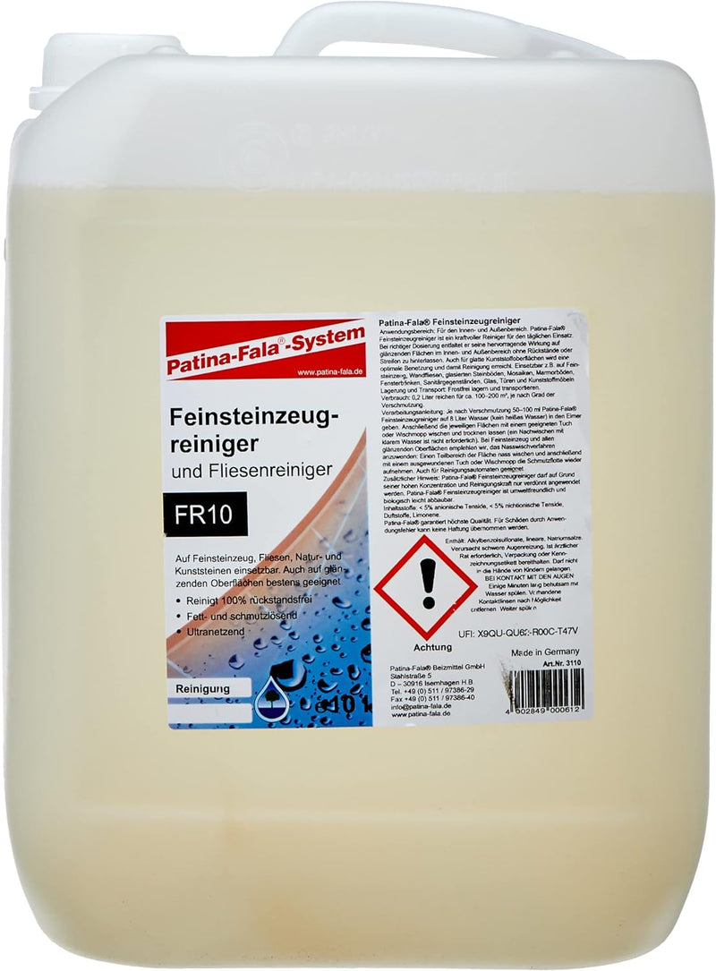 Patina-Fala Feinsteinzeugreiniger und Fliesenreiniger, 10 L, FR10