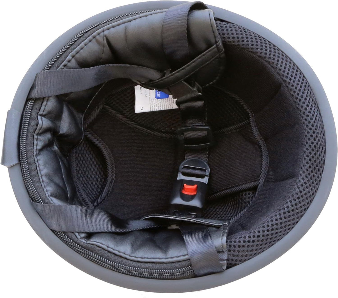 Oldtimer Motorradhelm mit Brille Grösse: XS 53/54cm, Schwarz matt XS 53/54cm Schwarz matt, XS 53/54c
