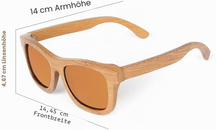 Ynport Bambus-Sonnenbrille für Herren/Damen, klassisches Design, mit Holz beschichtet, Vintage-Stil,
