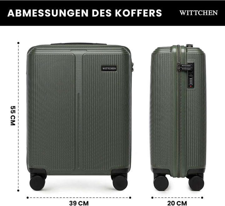 WITTCHEN Stripes Line | Kabinenkoffer 55 × 39 × 20 cm (M) | Hartschale ABS handgepäck Koffer 36 l, 4