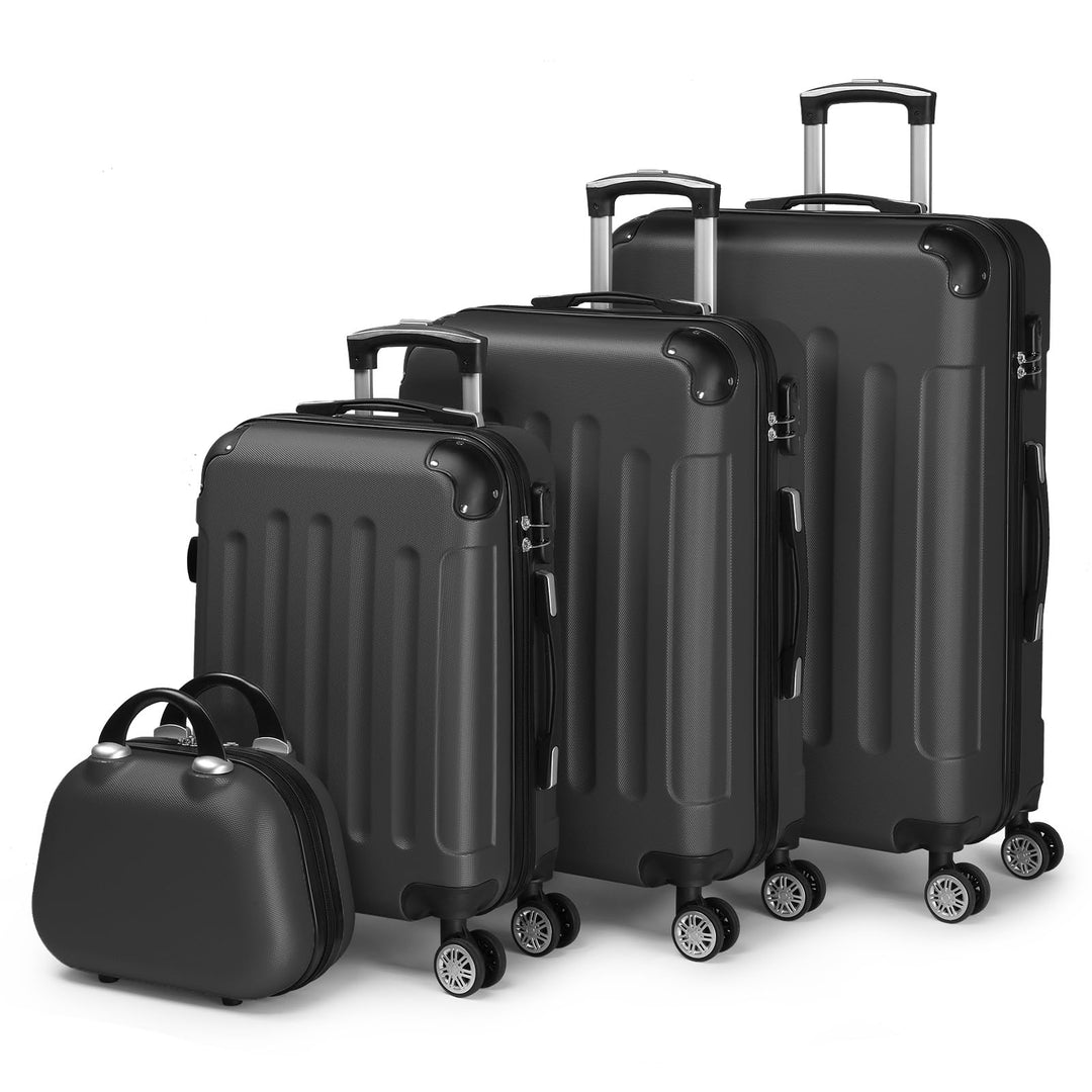 LALAHO Kofferset 3/4 teilig, Reisekoffer Set mit Kosmetikkoffer, Hartschalen Koffer Set aus ABS, Gep