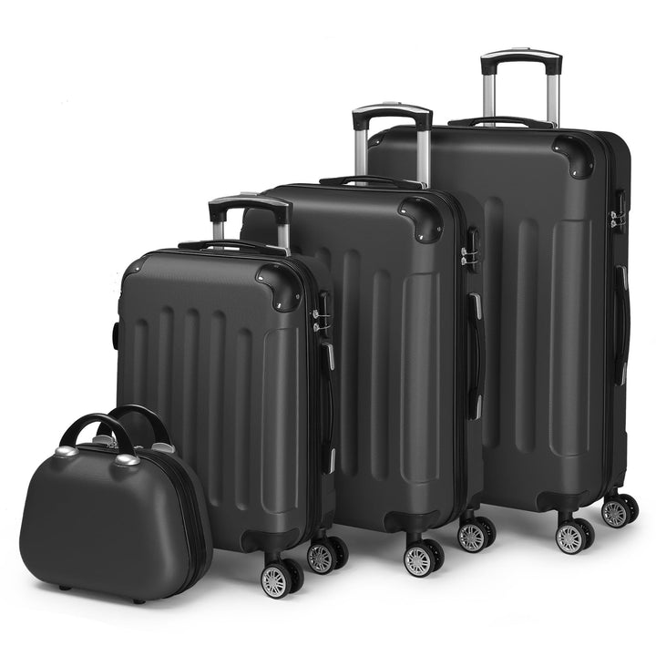 LALAHO Kofferset 3/4 teilig, Reisekoffer Set mit Kosmetikkoffer, Hartschalen Koffer Set aus ABS, Gep