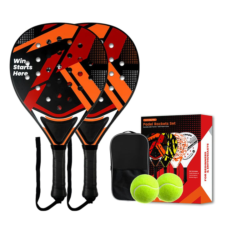 Padelracket 2er-Set mit ABS-Oberfläche und Eva-Schaumkern, für Erwachsene, inklusive Zwei Bällen und
