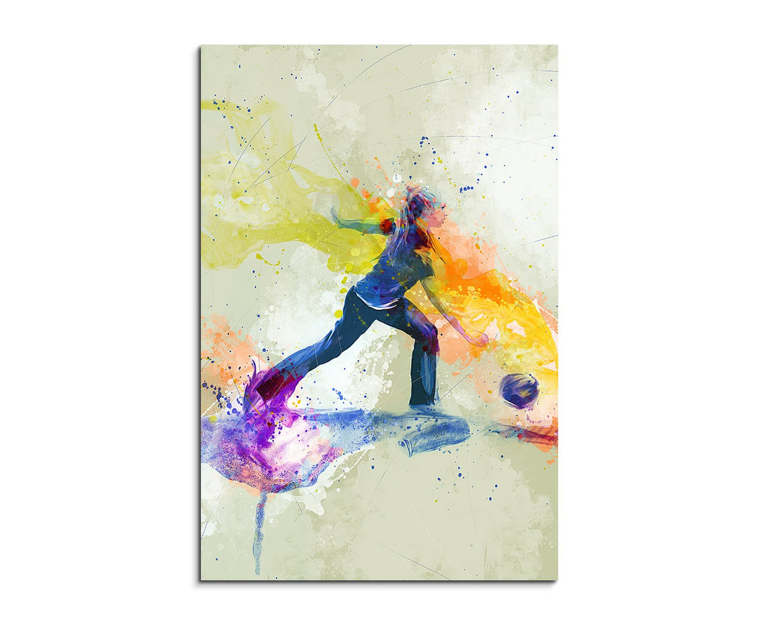 Bowling 90x60cm Wandbild SPORTBILD Aquarell Art tolle Farben von Paul Sinus