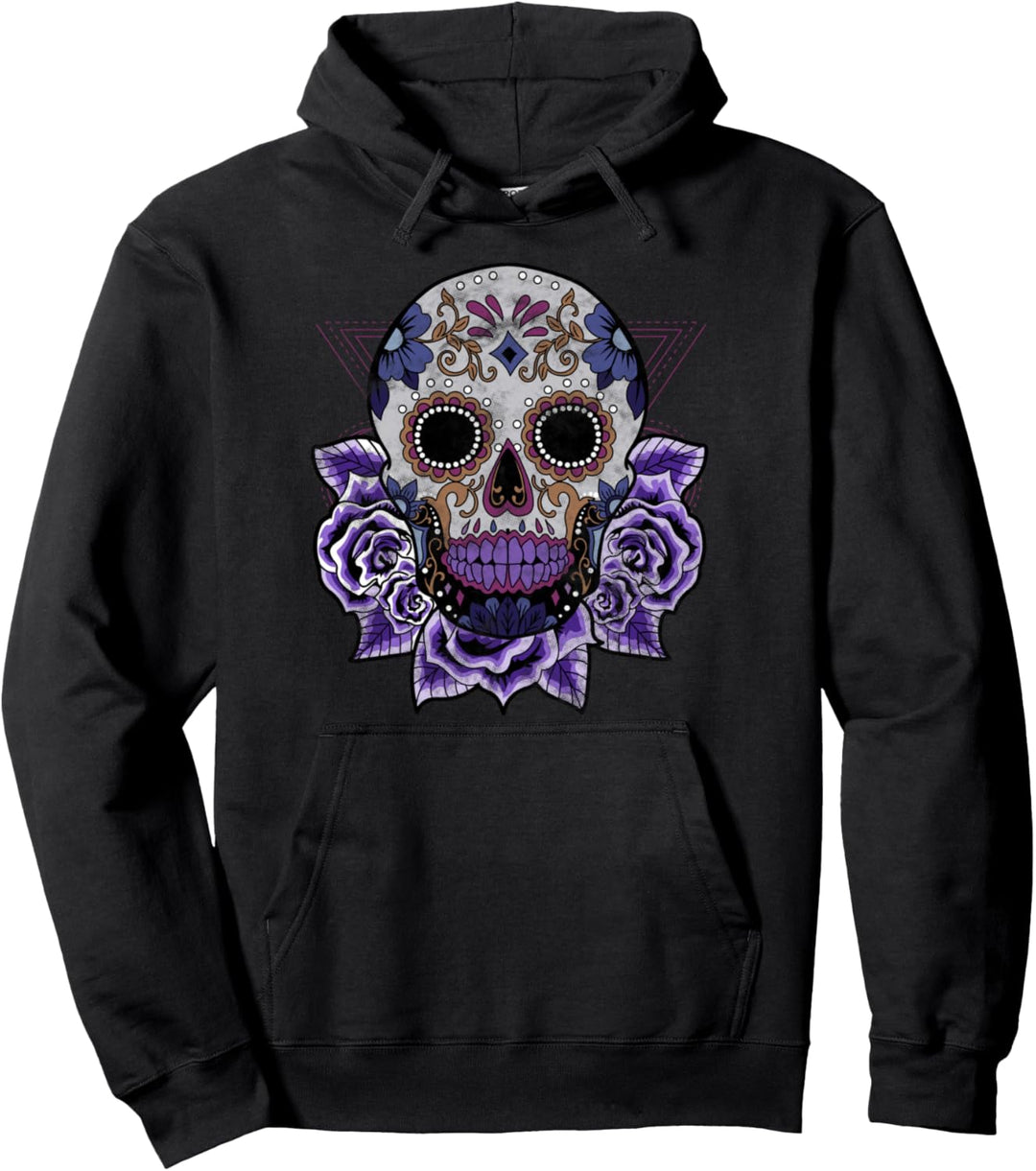 Dia De Los Muertos Flowery Skull Day Of The Dead Pullover Hoodie