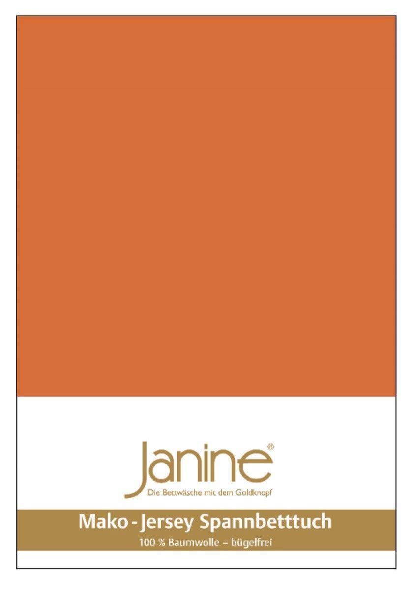 Janine Spannbetttuch 5007 Mako Jersey 180/200 bis 200/200 cm rost-orange Fb. 67 180/200 cm - 200/200
