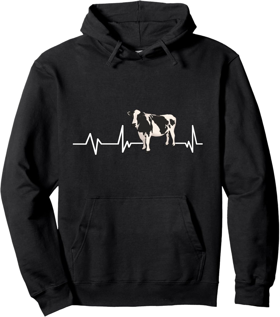 Kuh Herzschlag Bauer Landwirt Geschenk Kuh Pullover Hoodie