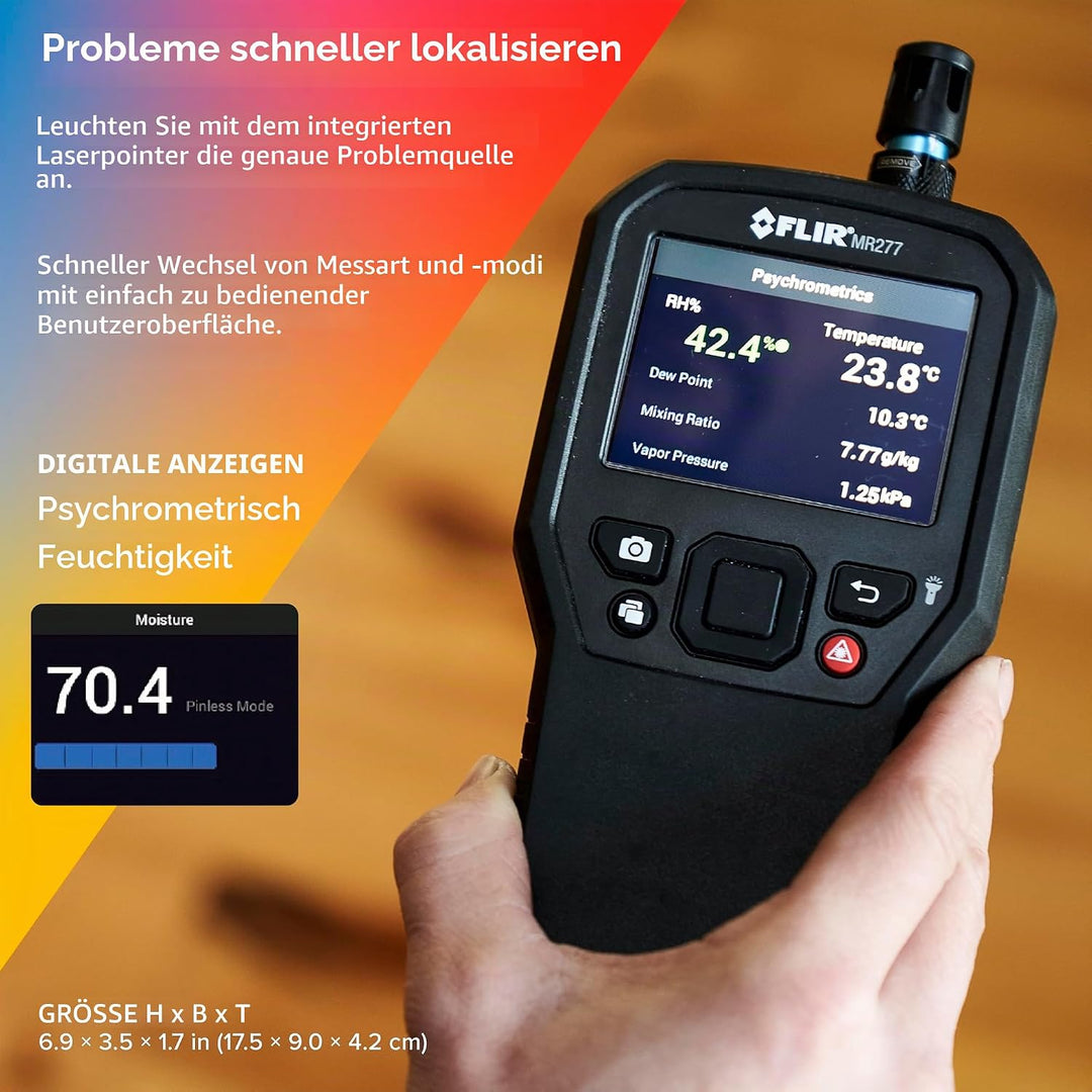 FLIR MR277 Materialfeuchtemessgerät integrierte Wärmebildkamera, Temperaturmessung, Berührungslose I