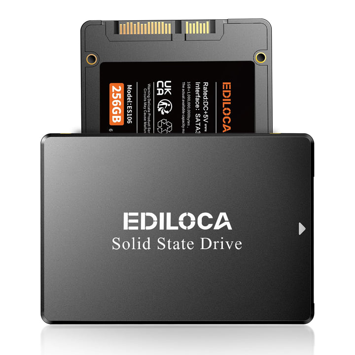 Ediloca SSD 256GB, SSD Festplatte Intern, 2.5" SATA III, bis zu 550MB/s, 3D NAND TLC, Kompatibel mit