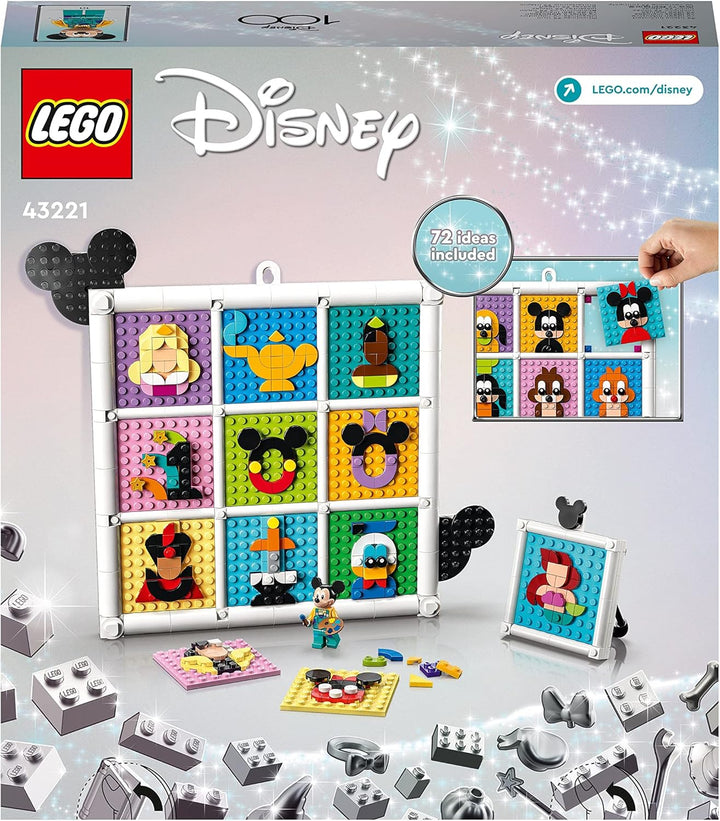 LEGO 43221 | Disney 100 Jahre Disney Zeichentrickikonen, Bastelset und DIY Set als Wandkunst und Sch