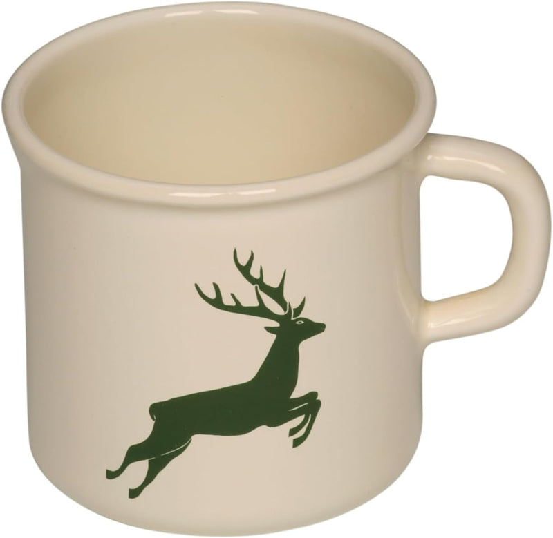 Riess, 0221-072, Topf mit Bördel (Becher) 8 3/8 L, COUNTRY - HIRSCH GRÜN, Durchmesser 8 cm, Inhalt 0