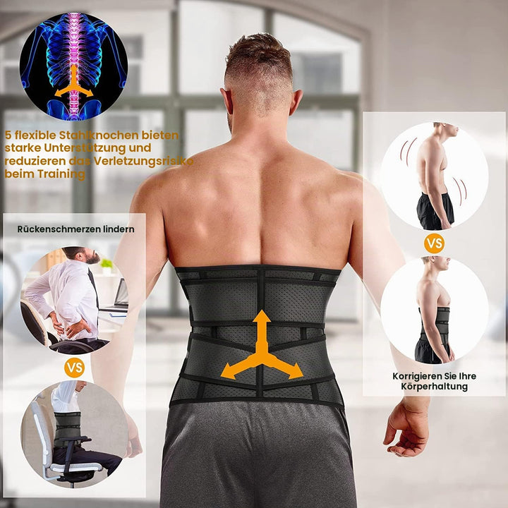KUMAYES Bauchweggürtel Fitnessgürtel Herren bauchtrainer Neopren Sauna Taille Trimmer Schwitzgürtel
